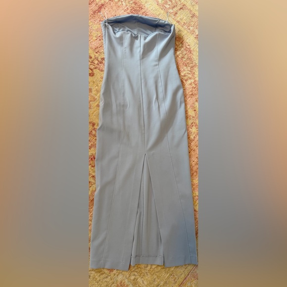 Zara Strapless Light Blue Midi Dress NWT - Picture 8 of 10